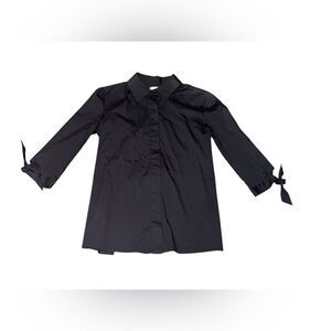 Women’s MILLY black 3/4 sleeve button down open lace up back size small